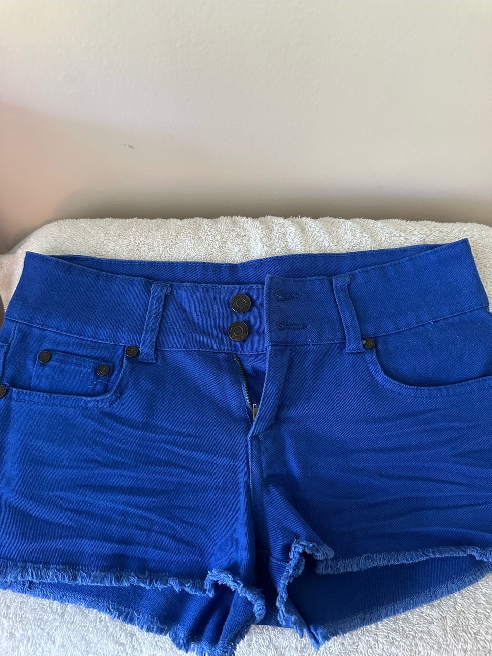 Refuge Royal Blue High-Rise Denim Shorts